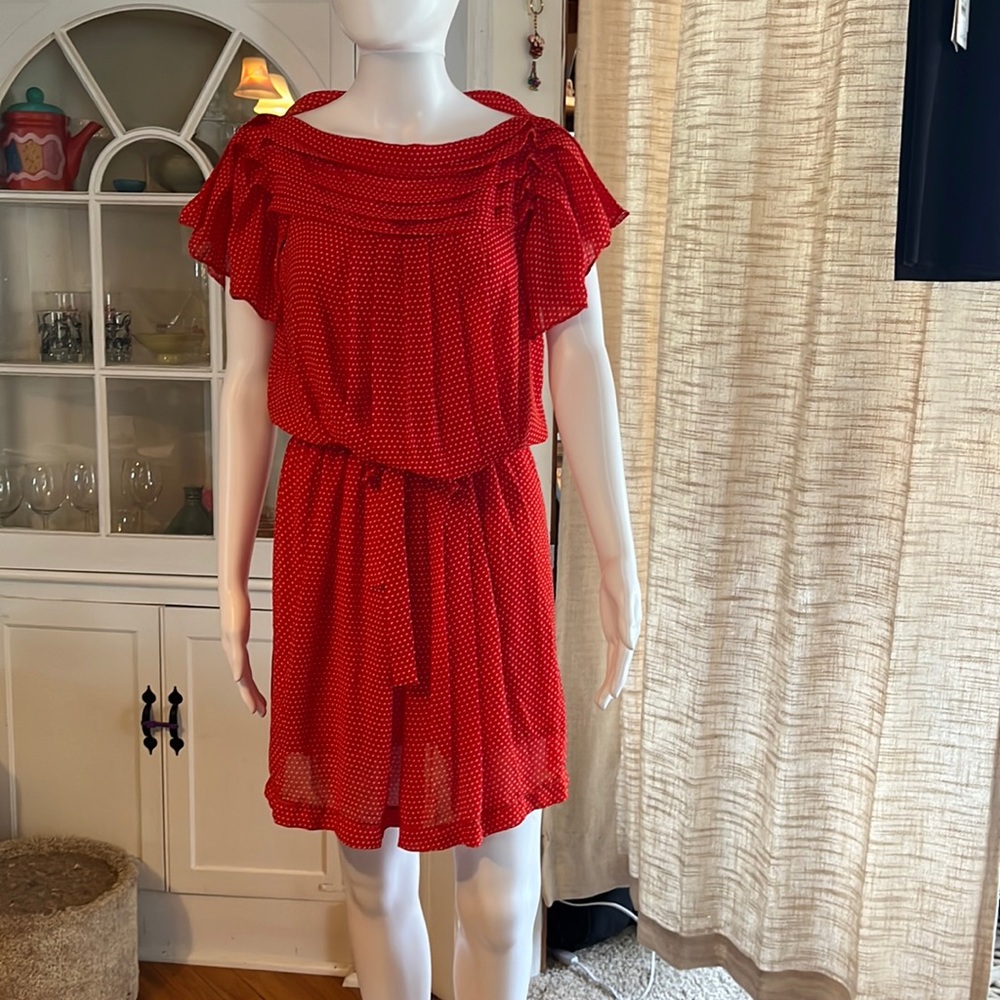 Red & White Polka Dot Dress by Max Studio